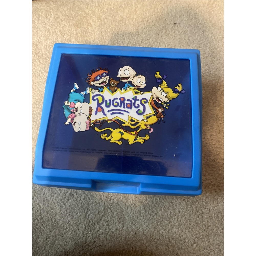 Vintage Nickelodeon Rugrats Blue CD Game Hard Shell Storage Case 1999